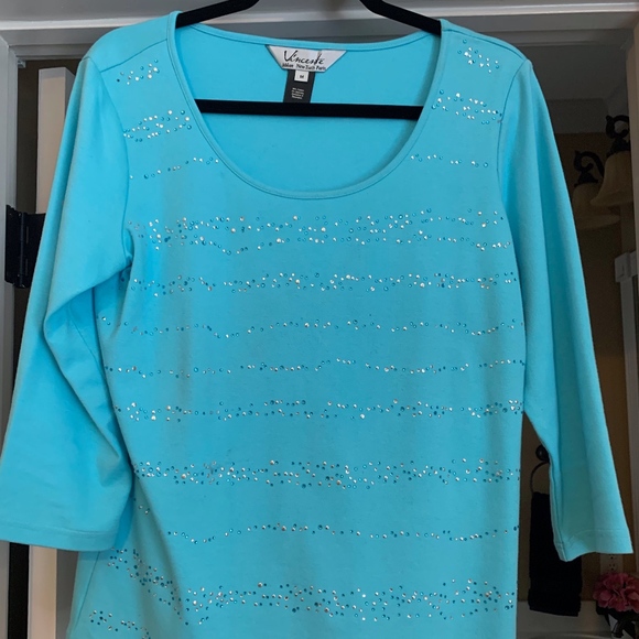 Turquoise Sequin Top - Picture 1 of 1